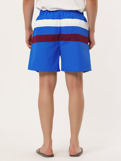 Summer Striped Drawstring Beach Board Shorts