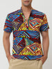 Linen Short Sleeve Button Color Block Henley Shirts