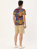 Linen Short Sleeve Button Color Block Henley Shirts