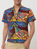 Linen Short Sleeve Button Color Block Henley Shirts