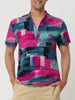 Linen Short Sleeve Button Color Block Henley Shirts
