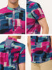 Linen Short Sleeve Button Color Block Henley Shirts