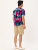 Linen Short Sleeve Button Color Block Henley Shirts