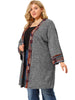 Knit H Line Collarless Kimono Sleeve Cardigan