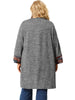 Knit H Line Collarless Kimono Sleeve Cardigan