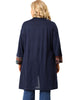 Knit H Line Collarless Kimono Sleeve Cardigan