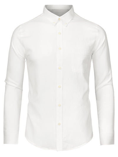 Classic Long Sleeve Solid Color Button Dress Shirt