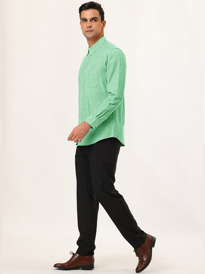Classic Long Sleeve Solid Color Button Dress Shirt