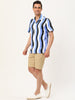 Summer Stripe Printed Short Sleeve Button Shirts
