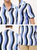 Summer Stripe Printed Short Sleeve Button Shirts