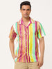 Summer Stripe Printed Short Sleeve Button Shirts