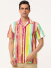 Summer Stripe Printed Short Sleeve Button Shirts