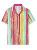 Summer Stripe Printed Short Sleeve Button Shirts