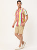 Summer Stripe Printed Short Sleeve Button Shirts