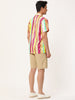 Summer Stripe Printed Short Sleeve Button Shirts