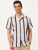 Summer Stripe Printed Short Sleeve Button Shirts