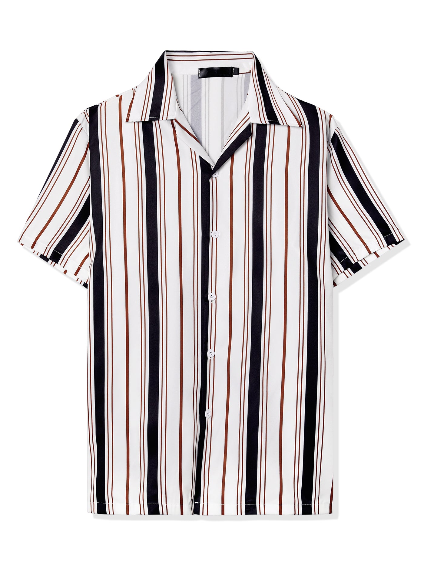 Bublédon Summer Stripe Printed Short Sleeve Button Shirts