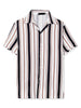 Summer Stripe Printed Short Sleeve Button Shirts