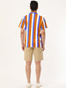 Summer Stripe Printed Short Sleeve Button Shirts