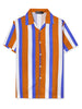 Summer Stripe Printed Short Sleeve Button Shirts