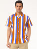 Summer Stripe Printed Short Sleeve Button Shirts