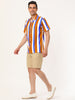 Summer Stripe Printed Short Sleeve Button Shirts
