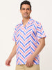 Summer Stripe Printed Short Sleeve Button Shirts