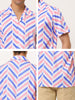 Summer Stripe Printed Short Sleeve Button Shirts
