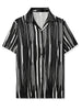Summer Stripe Printed Short Sleeve Button Shirts