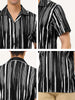 Summer Stripe Printed Short Sleeve Button Shirts