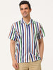 Summer Stripe Printed Short Sleeve Button Shirts