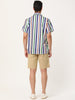 Summer Stripe Printed Short Sleeve Button Shirts