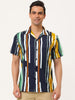 Summer Stripe Printed Short Sleeve Button Shirts