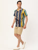 Summer Stripe Printed Short Sleeve Button Shirts