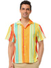 Summer Vertical Striped Short Sleeve Patchwork Shirt