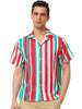 Summer Vertical Striped Short Sleeve Patchwork Shirt