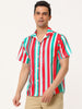 Summer Vertical Striped Short Sleeve Patchwork Shirt