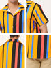 Summer Vertical Striped Short Sleeve Patchwork Shirt