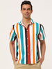 Summer Vertical Striped Short Sleeve Patchwork Shirt