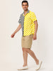 Contrast Color Short Sleeve Button Striped Plaid Shirt