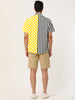 Contrast Color Short Sleeve Button Striped Plaid Shirt