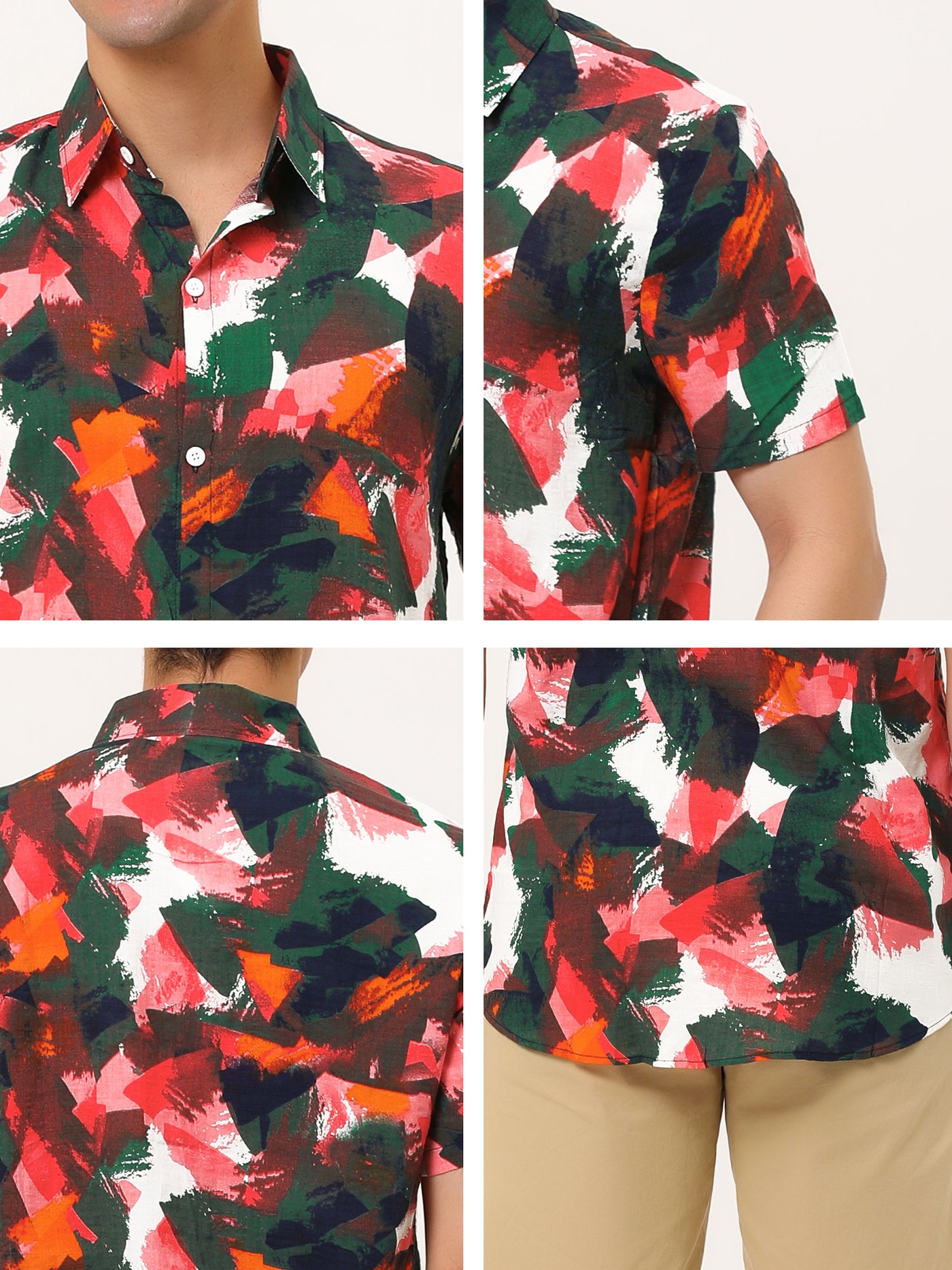 Bublédon Button Short Sleeves Summer Hawaiian Printed Shirts