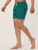 Solid Beach Mesh Lining Drawstring Waist Shorts
