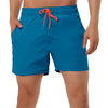 Solid Beach Mesh Lining Drawstring Waist Shorts