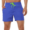 Solid Beach Mesh Lining Drawstring Waist Shorts