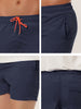 Solid Beach Mesh Lining Drawstring Waist Shorts
