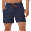 Solid Beach Mesh Lining Drawstring Waist Shorts