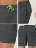 Solid Beach Mesh Lining Drawstring Waist Shorts