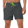 Solid Beach Mesh Lining Drawstring Waist Shorts