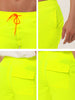 Solid Beach Mesh Lining Drawstring Waist Shorts